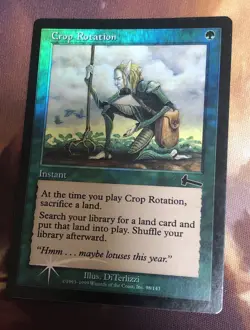 MTG Magic The Gathering - Urza's Legacy Crop Rotation FOIL LP/MP Vintage - Image 1