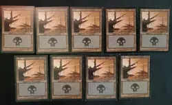 9x Swamp Hanging Moss Portal Mixed Condition Basic Mana Land Black Magic MTG - Image 1