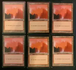 6x Mountian #343 Urza's Saga Basic Land Magic The Gathering MTG Mixed Condition - Image 1