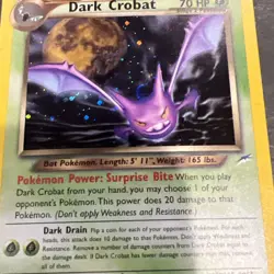 Pokemon 2000 Neo Destiny Dark Crobat Holo Unlimited Lightly Played #2/105 - Image 4