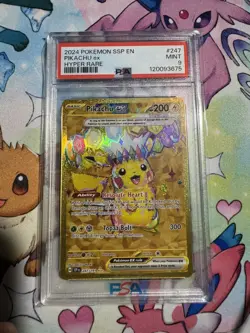 GRADED PSA 9 2024 Pokemon SSP EN Pikachu ex Hyper Rare #247 - Image 1
