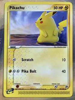 Pokemon Pikachu 72/100 Non Holo EX Sandstorm LP - Image 1