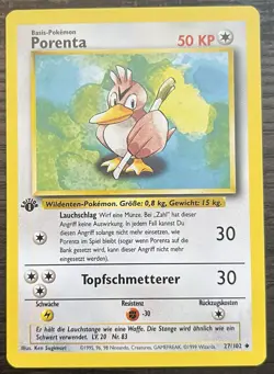 1st Edition GERMAN Farfetch’d 27/102 Pokemon TCG WOTC Base Set MINT - Image 1