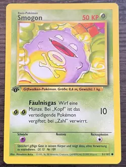 1st Edition GERMAN Koffing 51/102 Pokemon TCG WOTC Base Set MINT - Image 1