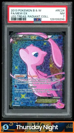 2013 POKEMON B&W LEGENDARY TREASURES RADIANT COLLECTION #RC24/RC25 MEW EX PSA 7 - Image 1