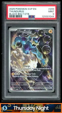 2023 POKEMON SV BLACK STAR PROMOS - SVP EN #209 THUNDURUS PSA 9 - Image 1