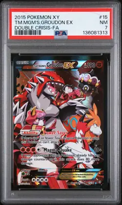 Pokemon Team Magma's Groudon EX 15/34 Double Crisis Full Art PSA 7 - Image 1