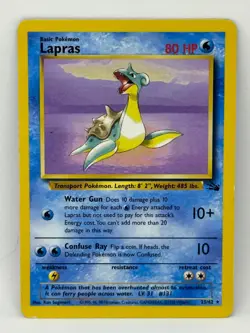 Pokemon TCG Lapras 25/62 Fossil Regular Non-Holo Rare LP Condition - Image 1