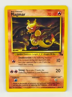 Pokemon TCG Magmar 39/62 Fossil Regular Unlimited Uncommon LP Condition - Image 1