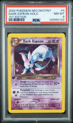 2002 POKEMON NEO DESTINY 1ST ED #4 DARK ESPEON-HOLO PSA 8 - Image 1