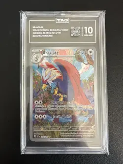 Braviary 214/191 Illustration Rare Pokemon Surging Sparks TAG 10 Gem Mint - Image 1