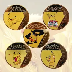 High Quality Gold Collectible Pikachu Pokemon Coins! 5pcs to collect! - Image 2