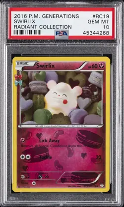 2016 POKEMON XY GENERATIONS RADIANT COLL #RC19 SWIRLIX PSA 10 - Image 1