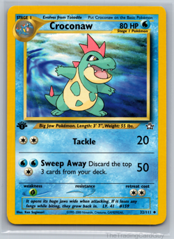 Pokemon TCG Croconaw 32/111 1st Edition Neo Genesis LP - Image 1