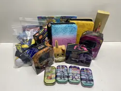 Mixed Pokemon TCG Empty Tins, Accessories, and Collectibles Bundle - Image 1