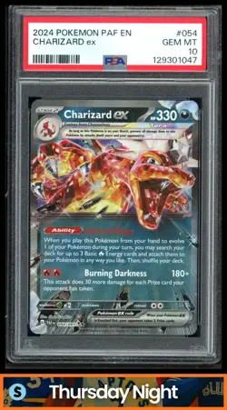 2024 POKEMON SV PALDEAN FATES - PAF EN #054/091 CHARIZARD EX PSA 10 - Image 1