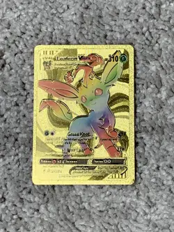 Leafeon VMax HP310 Grass Knot Rare Gold Accents Foil Fan Art Card - Image 1