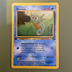 1st Edition Horsea 49/62 Fossil Set - Common Pokemon Card - NM/Mint - Image 1