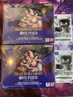 2x ONE PIECE CARD GAME THE AZURE SEA'S SEVEN BOOSTER BOXES OP14 SEALED FREE SHIP - Image 1