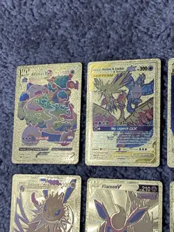 Set of 18 Snorlax,Moltres&More Rare Gold Accent Foil Fan Art Cards - Image 2