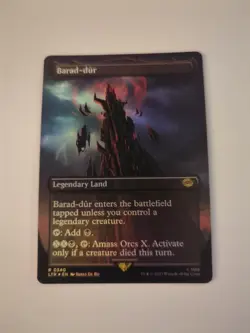 FOIL MTG Magic Barad-dur (340) BORDERLESS The Lord of the Rings LTR - Image 1