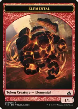 10 Elemental Token (002/006) Rivals of Ixalan, MTG NM Free Shipping - Image 1