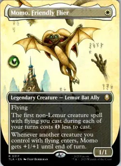 Magic | TLA | Momo, Friendly Flier (Borderless) | 317 | Normal | NM - Image 1