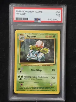 Pokemon TCG Ivysaur Base Set Unlimited Card 30/102 WOTC PSA 7 - Image 1