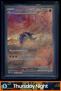 2023 POKEMON S&V #246/198 GREAT TUSK EX FULL ART SPECIAL ILLUSTRATION RARE - Image 1