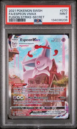Espeon Vmax 270/264 Secret Fusion Strike Pokemon PSA 9 - Image 1