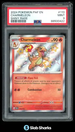 2024 POKEMON SV PALDEAN FATES - PAF EN #110/091 CHARMELEON SHINY RARE PSA 9 - Image 1