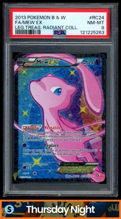 2013 POKEMON BLACK & WHITE LEGENDARY TREASURES RADIANT COLLECTION MEW EX PSA 8 - Image 1