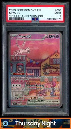 2023 POKEMON SV BLACK STAR PROMOS - SVP EN #053 MEW EX UPC PROMO PSA 9 MINT - Image 1