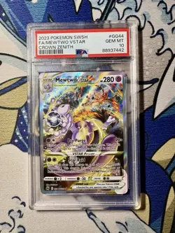 PSA 10 GEM MINT Mewtwo VSTAR GG44 / GG70 Crown Zenith Galarian Gallery Pokemon - Image 1