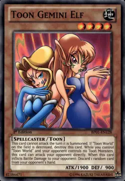 Toon Gemini Elf 1st Ed Common BP01-EN128 Yu-Gi-Oh! - Image 1