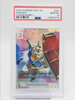 GUNDAM 2025 GUNDAM NEWTYPE RISING LEGENDARY RARE E GD01-001 PSA 10 Q6065 - Image 1