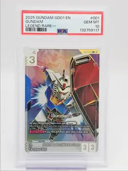 GUNDAM 2025 GUNDAM NEWTYPE RISING LEGENDARY RARE D GD01-001 PSA 10 Q6065 - Image 1
