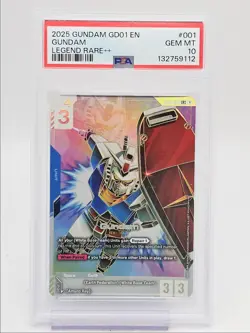 GUNDAM 2025 GUNDAM NEWTYPE RISING LEGENDARY RARE C GD01-001 PSA 10 Q6065 - Image 1