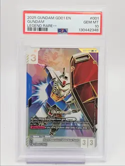 GUNDAM 2025 GUNDAM NEWTYPE RISING LEGENDARY RARE B GD01-001 PSA 10 Q6065 - Image 1