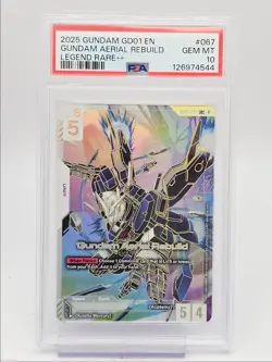 GUNDAM AERIAL REBUILD 2025 GUNDAM NEWTYPE RISING K GD01-067 PSA 10 Q6065 - Image 1