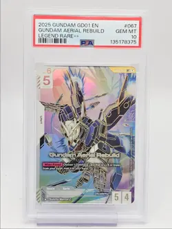 GUNDAM AERIAL REBUILD 2025 GUNDAM NEWTYPE RISING J GD01-067 PSA 10 Q6065 - Image 1