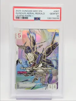 GUNDAM AERIAL REBUILD 2025 GUNDAM NEWTYPE RISING G GD01-067 PSA 10 Q6065 - Image 1
