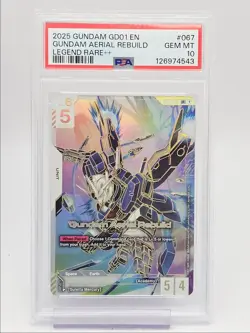 GUNDAM AERIAL REBUILD 2025 GUNDAM NEWTYPE RISING F GD01-067 PSA 10 Q6065 - Image 1