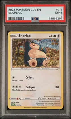 SNORLAX 016/034 PSA 9 CLV POKEMON CARD CLASSIC COLLECTION HOLO ENGLISH - Image 1