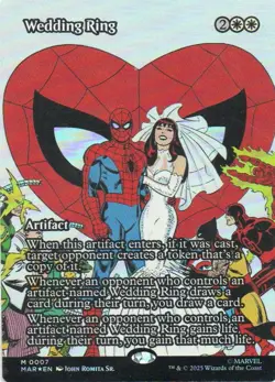 MTG: Marvel Universe Eternal-Legal: Foil Borderless Wedding Ring: LP Condition - Image 1