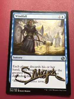 Windfall Iconic Masters Magic The Gathering MTG Shadow Signed Artist Proof 27/50 - Image 1