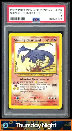 2002 POKEMON NEO DESTINY #107/105 SHINING CHARIZARD PSA 1 - Image 1