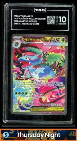 2025 POKEMON MEGA EVOLUTION - MEG EN VENUSAUR EX SPECIAL ILLUSTRATION TAG 10 - Image 1