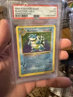 PSA 4 VG-EX Blastoise 2/102 Shadowless Base Set Holo Rare Pokemon Card - Image 1