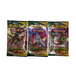 Pokemon TCG Sword & Shield Evolving Skies 3 Sealed Booster Packs 10 Cards Each - Image 1
